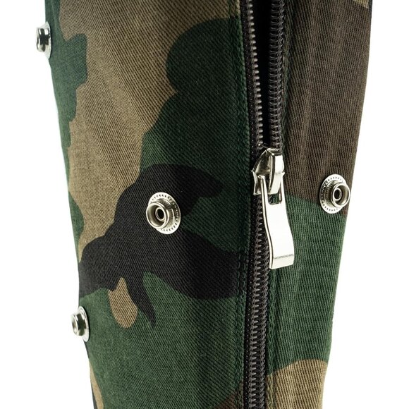 Women's Camouflage Suede Detachable Snap-off Panel Fold Over Fall Shark Boots - Picture 8 of 8